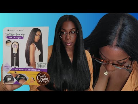 NEW! Sensationnel Textured Lace Wig KINKY EDGES 13x6 Kinky Silk Press 26in Synthetic Wig Review