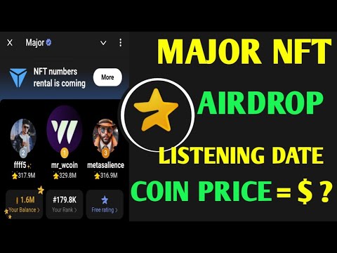 Major Important Update & NFT Airdrop Critetia |✅ কিভাবে টোকেন দিবে |Major Airdrop Listing TGE |MAJOR