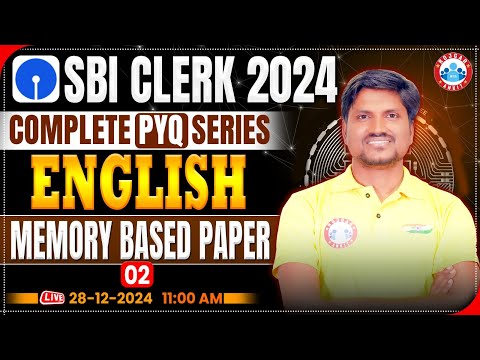 SBI Clerk 2024-25 | SBI Clerk English Memory Based Paper #02 | SBI Clerk English by RK Mehto Sir