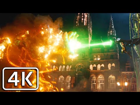 Spider-Man: Far From Home - Mysterio vs Fire Elemental Fight [4K]