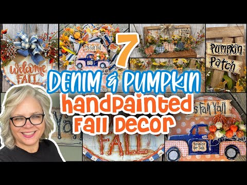 🌿🍂 FALL Denim and Pumpkin Hand Painted Decor & Crafts || How-To Tutorials || Country Crafts