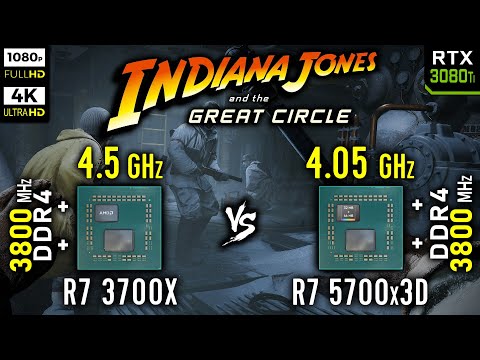 Ryzen 7 3700X vs Ryzen 7 5700x3D in Indiana Jones and the Great Circle | RTX 3080 Ti