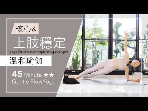 核心與上肢穩定【溫和瑜伽】45分鐘 Gentle Flow Yoga ★ ★ #瑜伽 #核心訓練 #flowyoga  #yogastretch #yogacore  #mindfulness