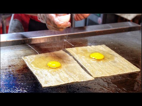 Korean Style Cold Noodles Grilled / 韓式烤冷麵 - Taiwanese Street Food