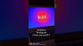 Aesthetic studygram clock for free✨! #aesthetic #study #youtubeshorts #shorts #studygram