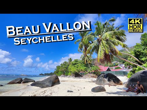 Beau Vallon Beach Seychelles Mahé Island , Beach Walk  4K 60fps HDR 💖 The best places 👀 walking tour