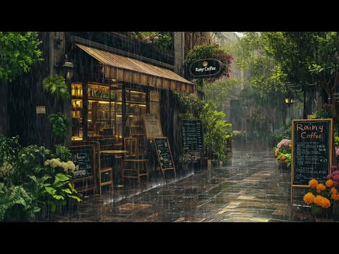 Quiet Café & Soft Rain Outside 🍃 Perfect Rain Ambience to Focus, De-Stress or Relax Fully 🌧️