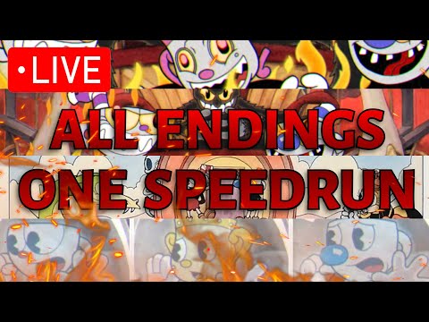 *LIVE* The LONGEST CUPHEAD SPEEDRUN (6 Endings)