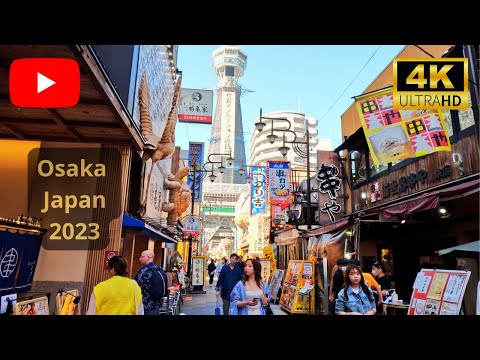 OSAKA JAPAN - [4K] Shinsekai Distric Walking Tour 2023