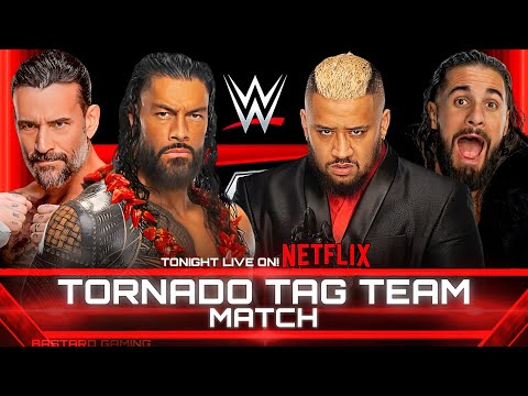 WWE 2K24 | Roman Reigns & CM Punk VS Solo Sikoa & Seth Rollins - Tornado Tag Team Match | Raw