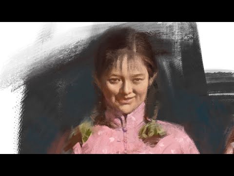 Digital painting. Portrait. Girl. 屏绘。数字绘画。肖像。村姑。