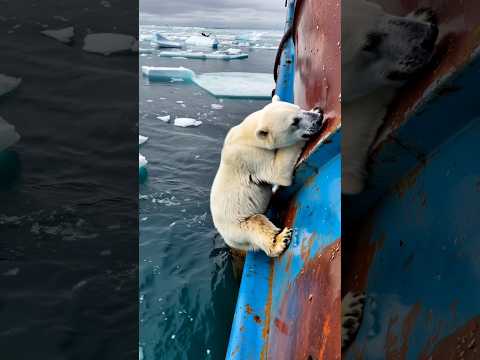 SMALL polar bear rescued by fishermen❤️🐻‍❄️