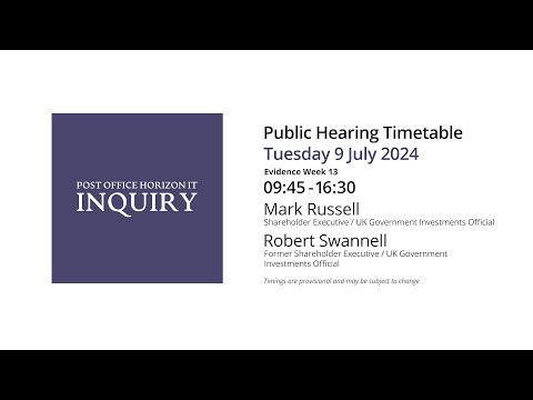 Mark Russell - Robert Swannell -  Day 161 PM (09 July 2024) - Post Office Horizon IT Inquiry