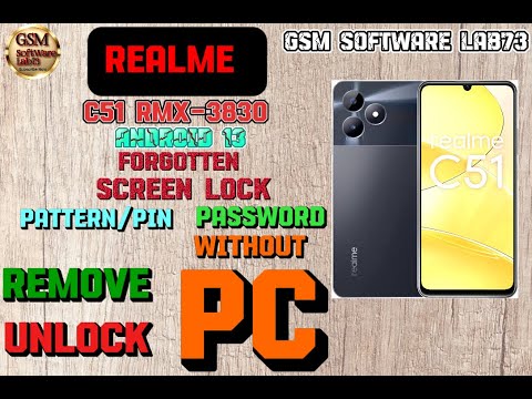 Realme C51 Pattern Unlock Without PC|Realme C51 RMX-3830 Hard Reset|Android 13