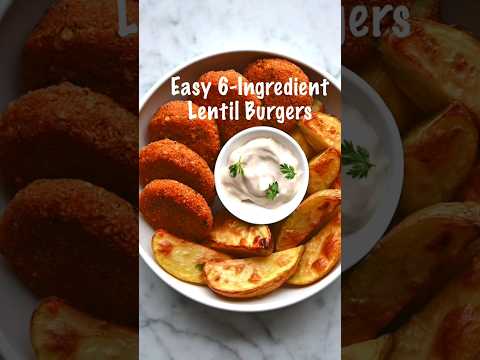 || Easy 6 Ingredients Lentil Burgers Recipe || #shorts #viral #easyrecipe #burger #youtubeshorts