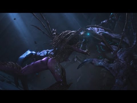 SC2 LOTV Campaign Cinematic Kerrigan and Artanis vs Hybrid