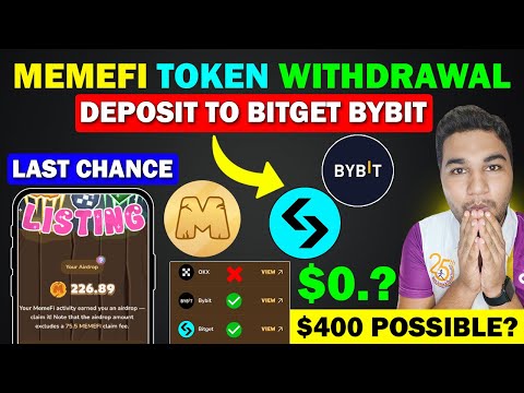 Memefi Token Deposit To Bybit & Bitget Exchange | Memefi Coin Price || Memefi Airdrop Withdrawal