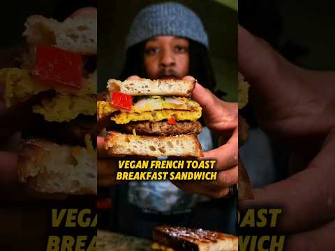 Vegan French Toast Sandwich #youtubeshorts #vegan #frenchtoast #breakfast #plantbased