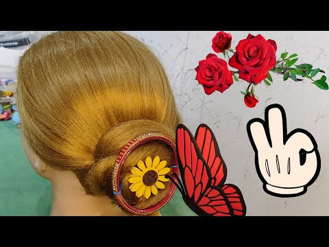 Bangles Hairstyle In Long Hair|Hair style For Women|#trendinghairstyle#simplehairstyle#hair