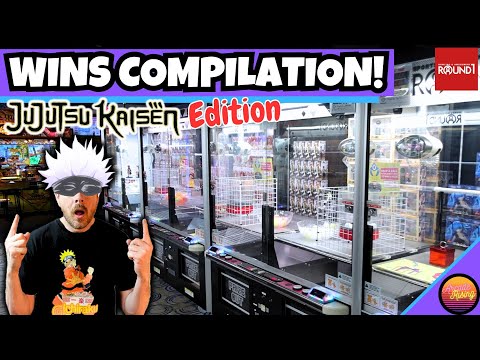 WINNING COMPILATION! Claw Machine Wins at Round 1 Arcade: Jujutsu Kaisen Edition