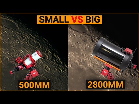 The MOON through a SMALL vs a BIG Telescope!