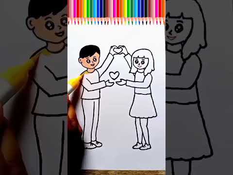 cute love couple drawing easily#shorts#couple#shortvideo#drawing#viralshorts#short#easyartwithbiplab