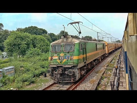 Most Rarely Chance Of Wag9's First Pantograph Lifted | Wag9 with ICF Coach Train#uniquetrainengines