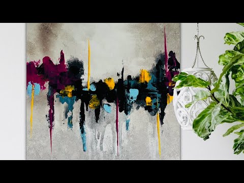 Easy Technique for Abstract Painting. Relaxing Abstract Art. #acrylicabstractart #modernart #art