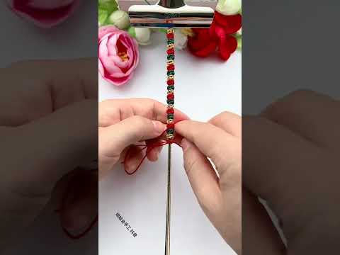 Christmas rose bracelet simple braided bracelet tutorial handmade DIY Christmas gift handmade br