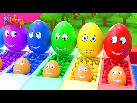 Surprise Eggs Kids Song | Colorful Eggs | BluLoo Nursery Rhymes & Kids Songs