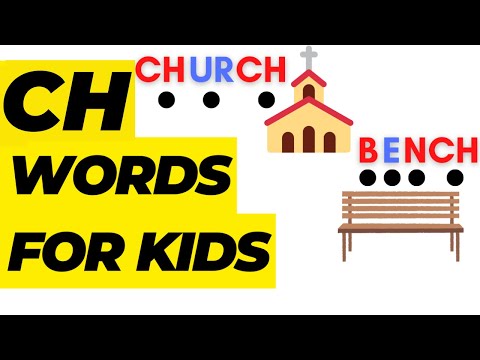 CH words for kids phonics | ch beginning words | ch ending words | phase 3  Jolly phonics digraph ch