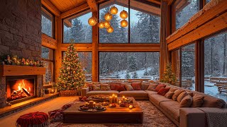 Warm Christmas Ambience 🎄 Instrumental Christmas Jazz Music 2025 with Cozy Fireplace Crackling Sound