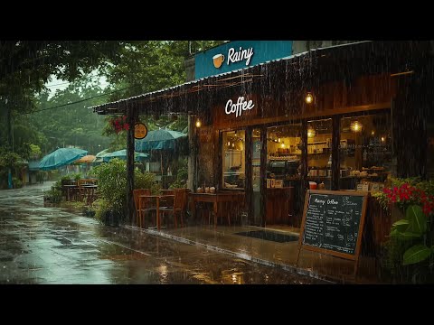 Rainfall Outside To Calm Your Mind And Soothe Your Stress 🌧️ ASMR Rain Sounds 🌧️ Rainy Day Coffee 🍃