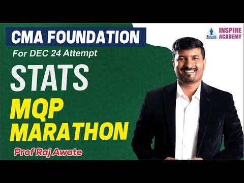 CMA Foundation Dec '24 Exam 📅 | MQP Marathon 📝 | Statistics 📊 | By Prof. Raj Awate Sir 🎯