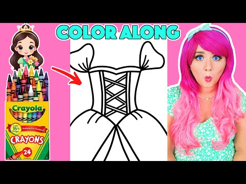 Color a Princess Dress With Me | COLOR ALONG WITH KIMMI