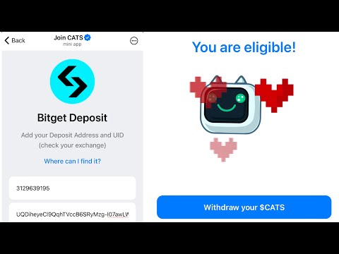 $CATS Airdrop Withdrawal | How to find UID and CATS token address on Bitget Exchange