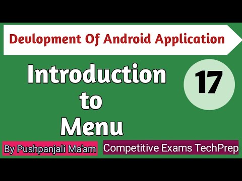 Lec - 4.1 Introduction to Menu in Android in Hindi