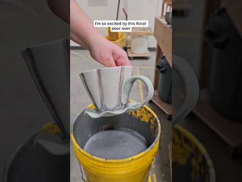 Floral pourover glazing #NowWhatPotteryWorks #GlazingVideo #Pottery #CoffeePourOver #CoffeeCone