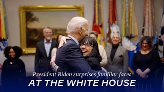 President Biden surprises a few familiar faces at the White House