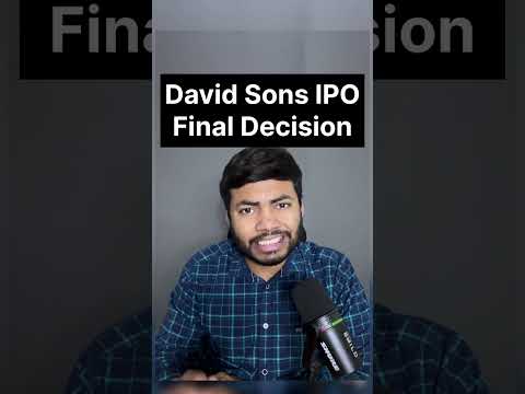 David Sons IPO Final Decision | Latest GMP #shorts #ipoalert #ipo #stockmarket