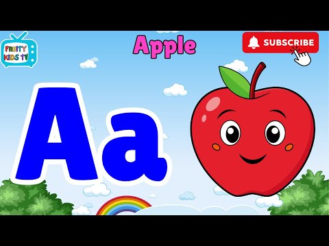 A to Z Fruits in Blue Big & small Letters | ABC Fruit Song | Phonics Fun & Nursery Rhymes,  #abc