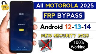 2025 NEW:All Motorola/Moto FRP Bypass/Unlock Android 12/13/14 Without Pc/Google Account Remove Moto