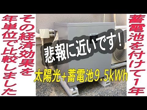 太陽光パネルに蓄電池を追加し、その経済効果(電気代)を年単位で比較しました