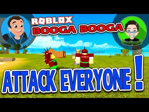 Attack Everyone! CodePrime8 and I go full PVP in Roblox Booga Booga! Ep: 17