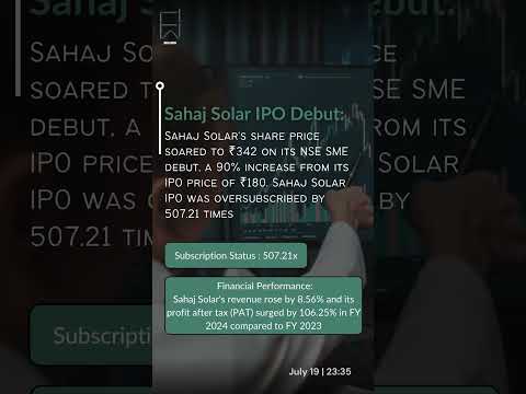 Initial Public Offering - Sahaj Solar