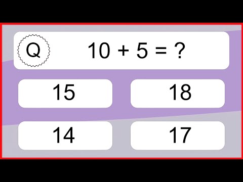 20 Addition Quiz Exercises for Kids