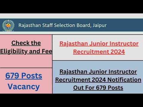 junior instructor Rajasthan new vacancy #juniorinstructor #rajasthan #2023jobs #junior #instructor