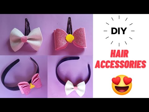 diy hair clips | hair accessories | hair accessories making at home | how to make bow hairclip