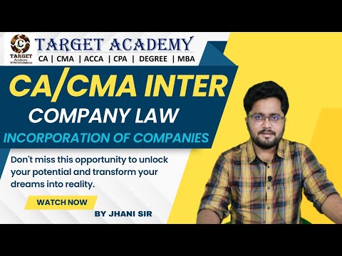 CA CMA INTER G1 NEW BATCH LAW INCORPORATION OF COMPANIES LEC-5 #cma #cainter  #cmainter #law #exam