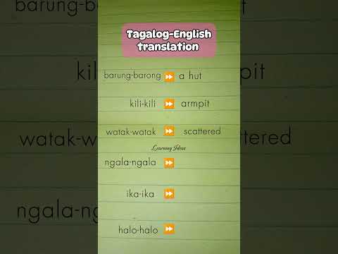 TAGALOG-ENGLISH TRANSLATION VOCABULARY #learnenglish #tagalogenglishtranslation #vocabulary